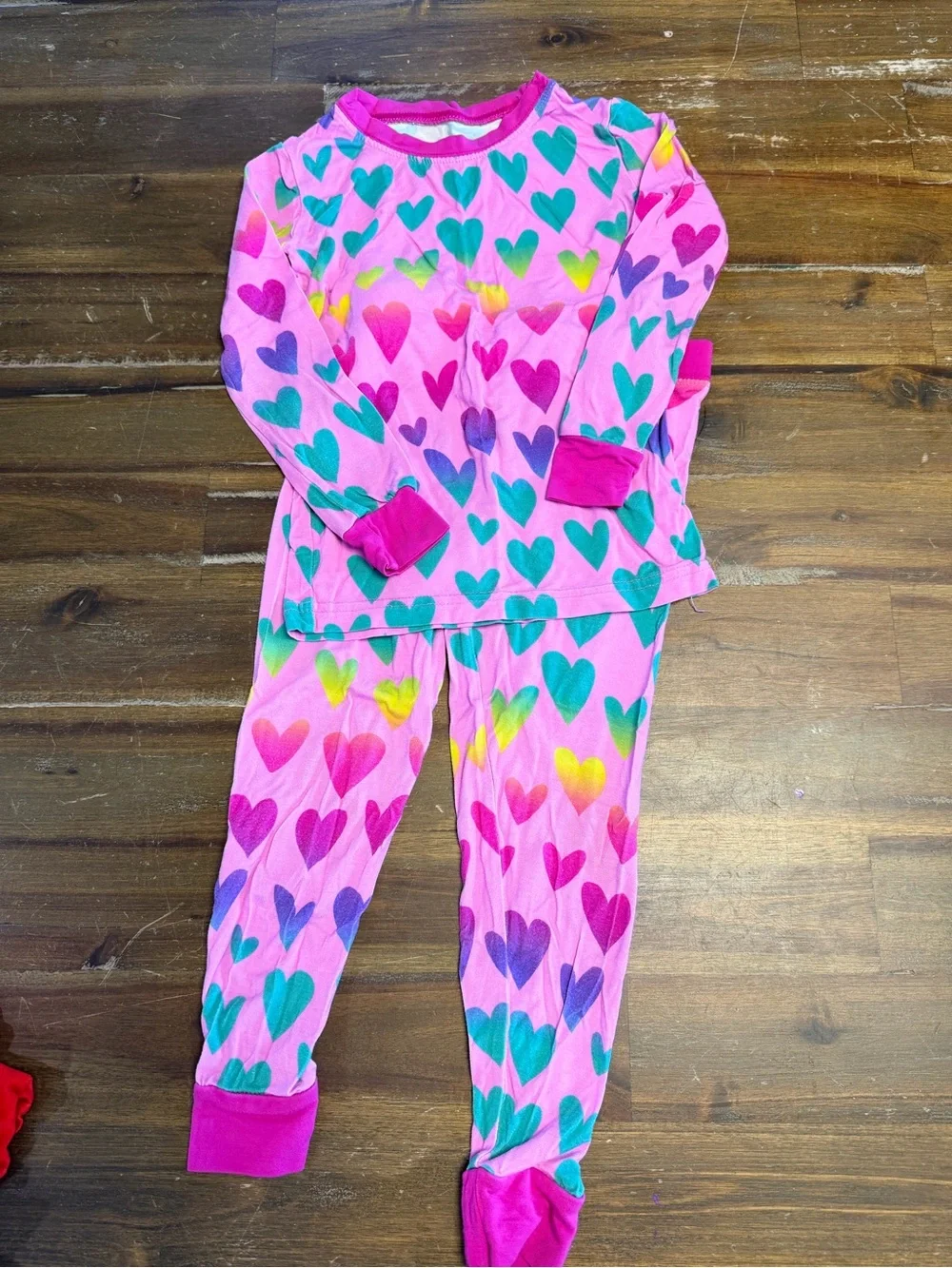 Little Sleepies Pink Heart-Print Pajama Set